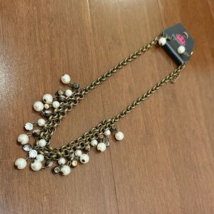 Paparazzi Brass Earrings and Necklace with Pearl Drops